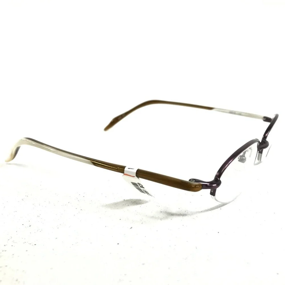 BCPC BP-179 col.42 Eyeglasses Frames Purple White Orange Round Oval Half Rim 132